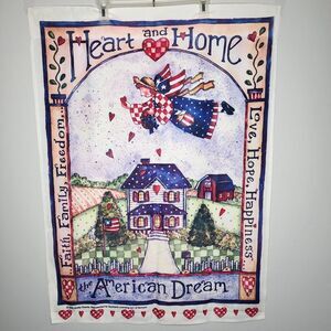 Pole Flag Heart and Home the American Dream By Artist Shelly‎ Rasche 2004